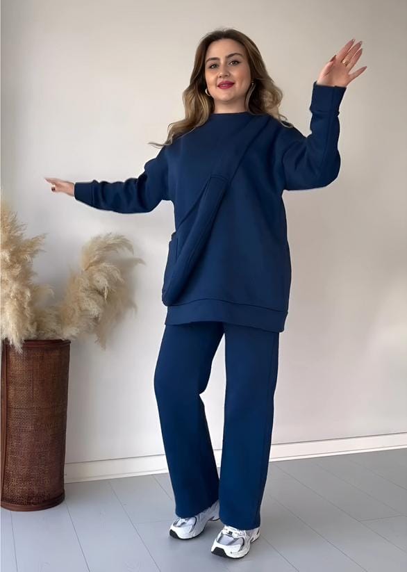 BADAM WINTER FLEECE CO ORDS SET WITH BAG