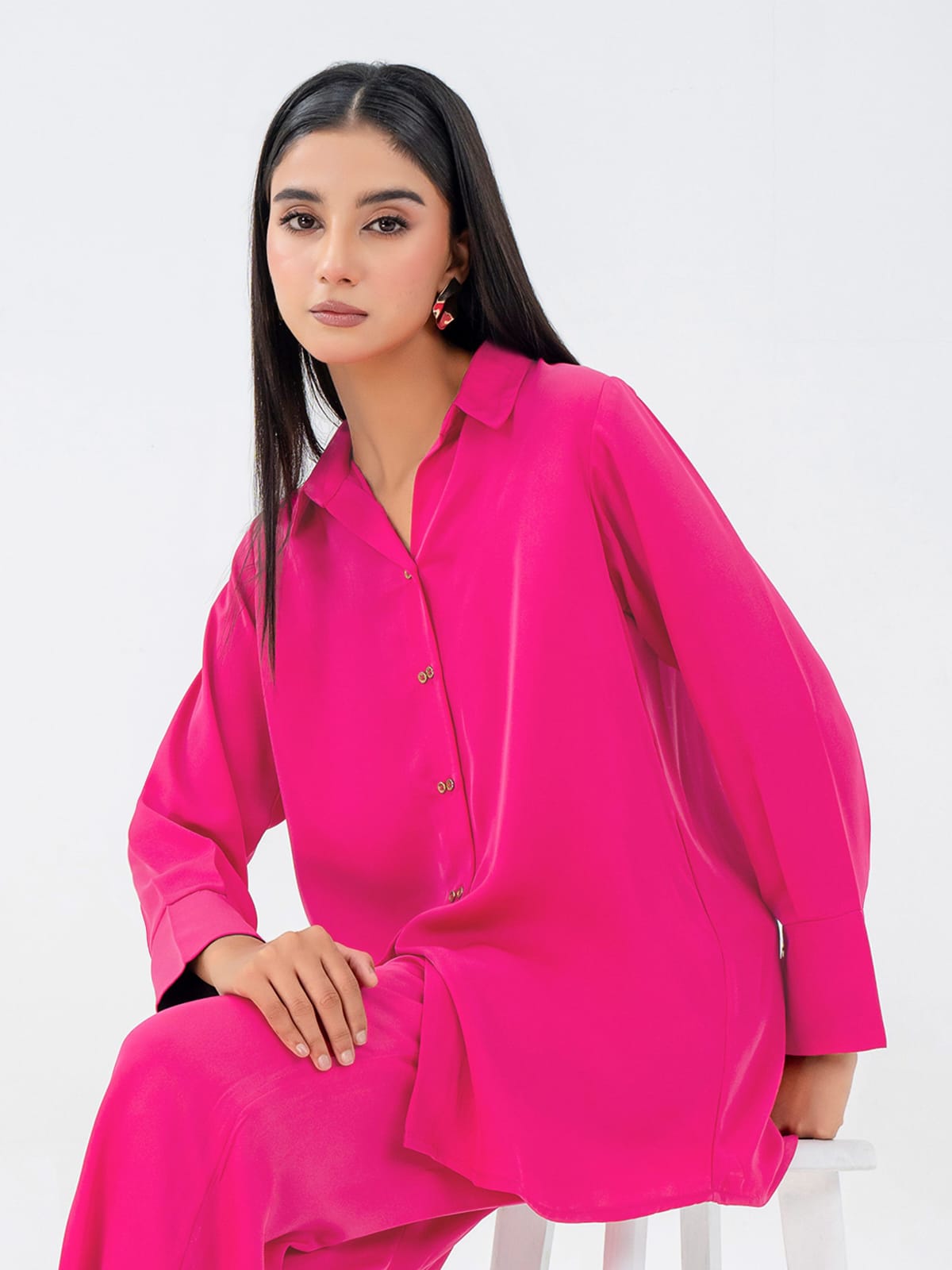 Collar Cuff Button Co-ords Set