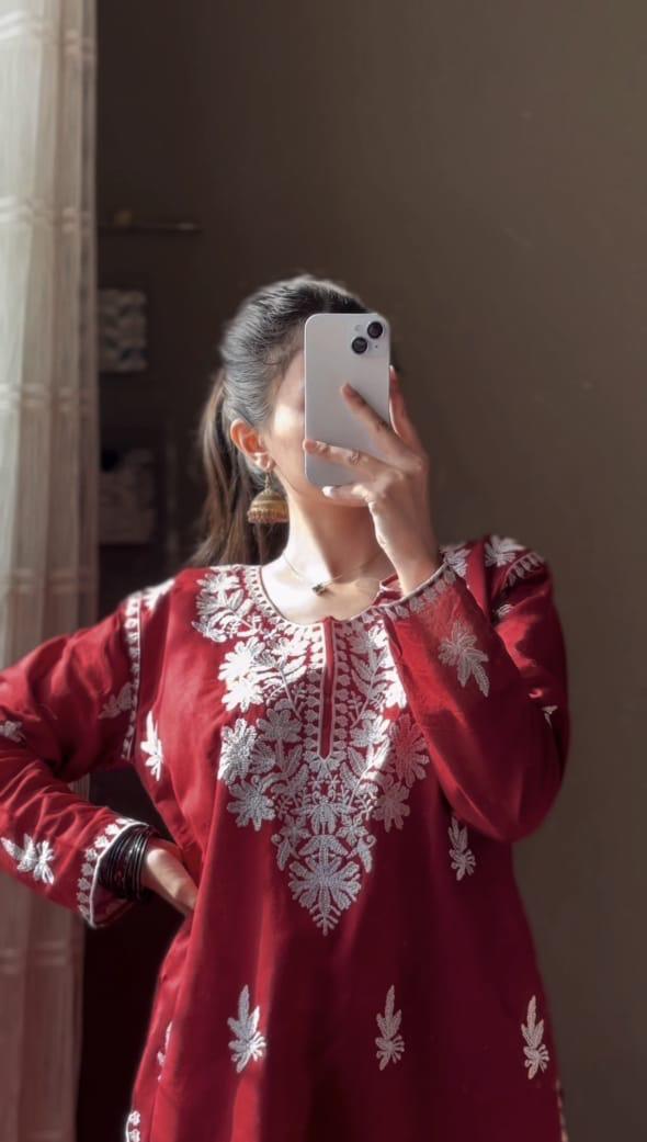 Badam Embroided Indian Kurti