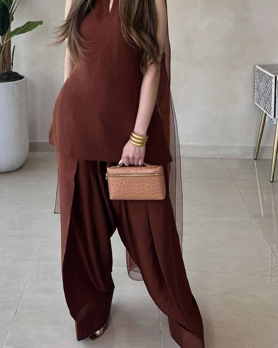 Badam Brown Farshi RawSilk