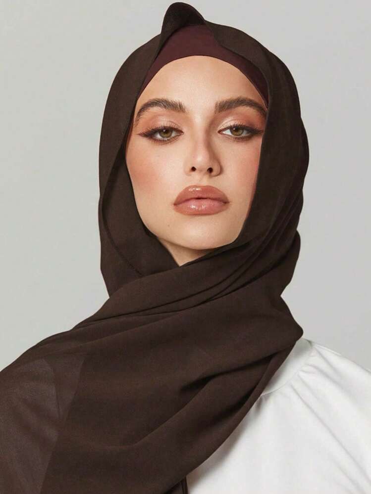 Sleek Georgette Chocolate Brown Hijab