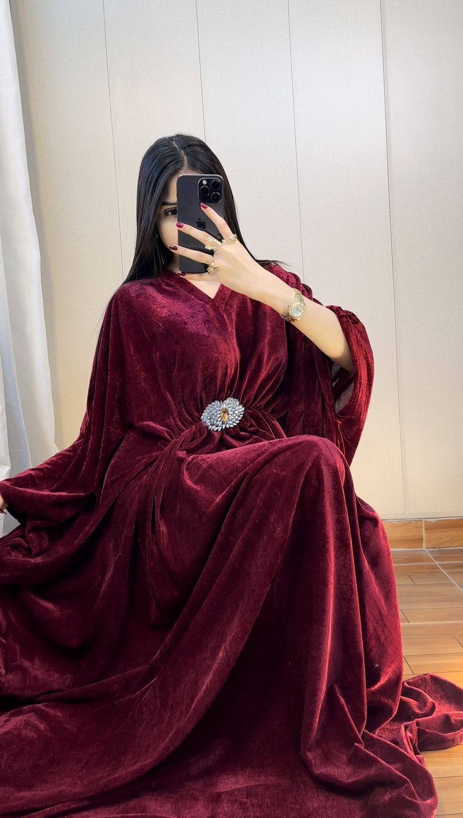 Luxury Velvet Kaftan – Elegant Flowing Evening Wear