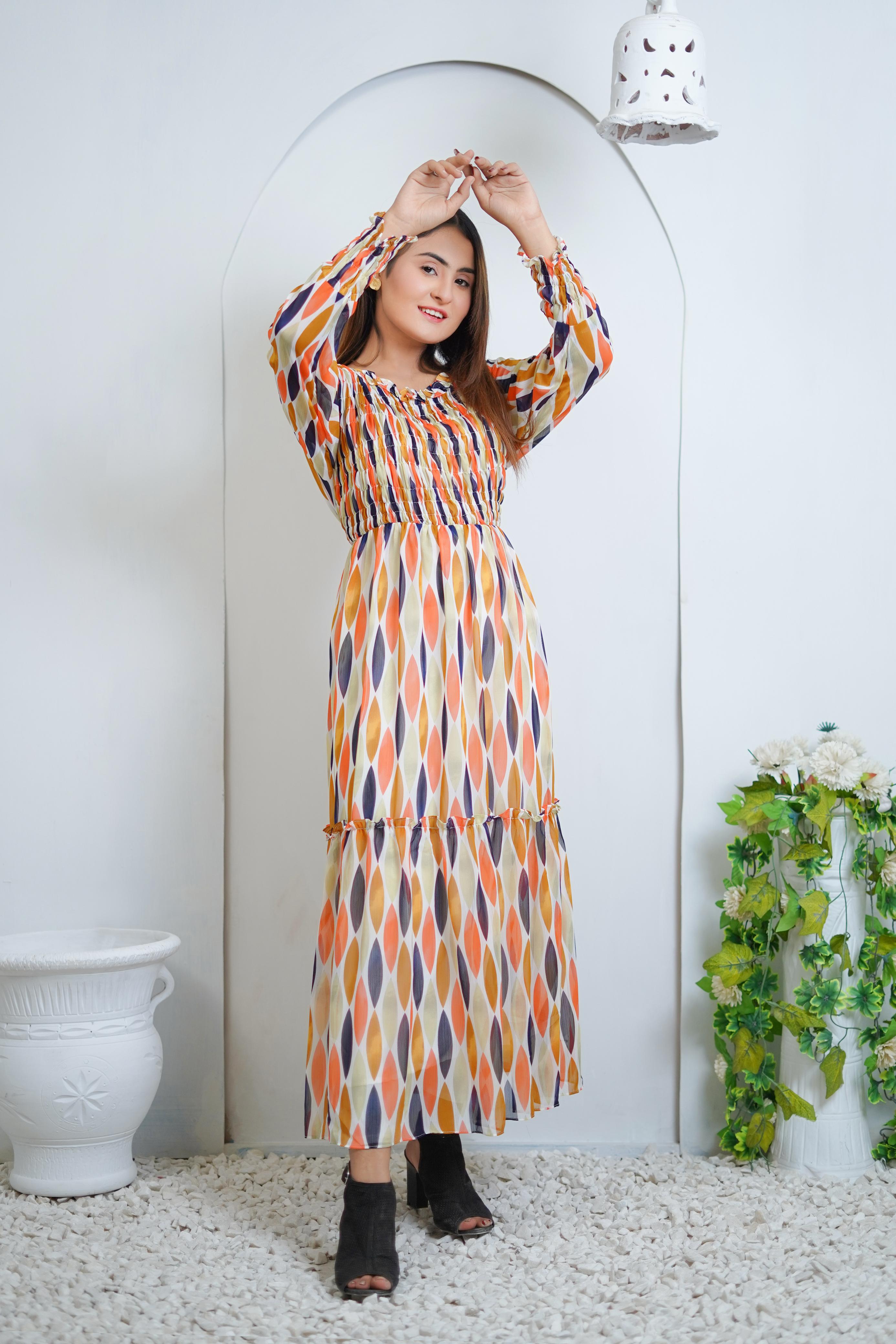 Morella Long Floral Dress