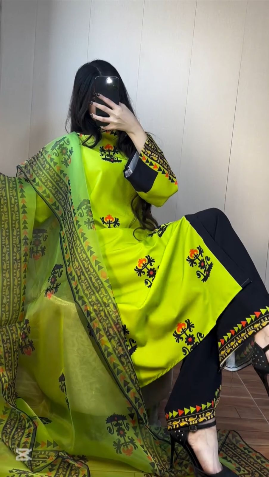 Zest Tribal 3-Piece Set – Neon Lime & Midnight Black