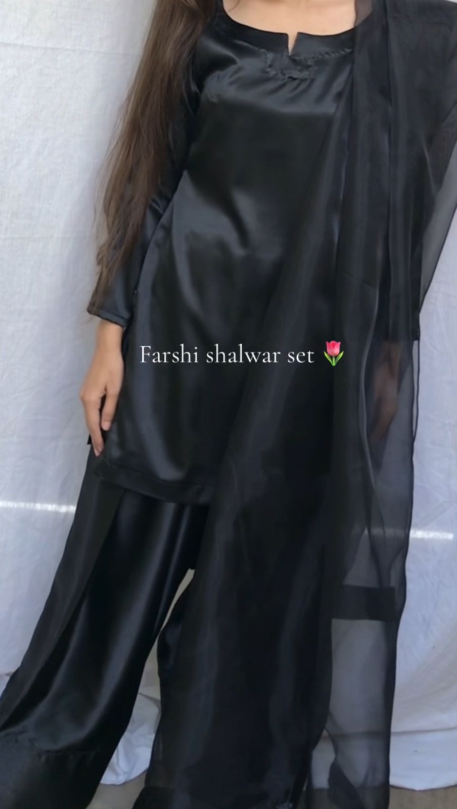 Badam Black Farshi Shalwar Kameez
