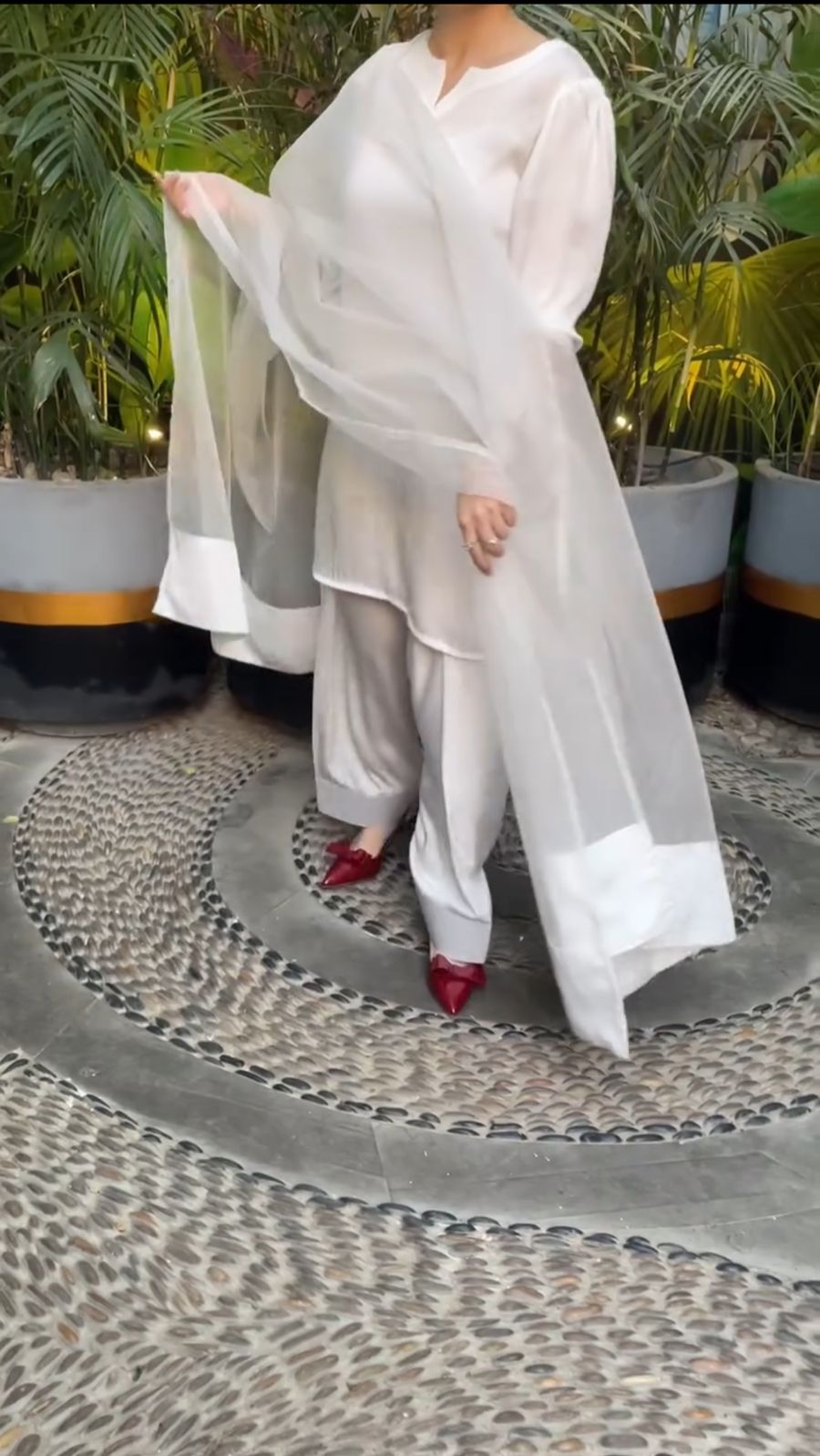 Badam White Farshi Shalwar Kameez