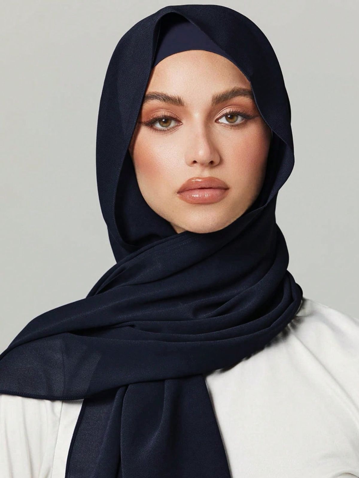 Sleek Georgette Navy Blue Hijab