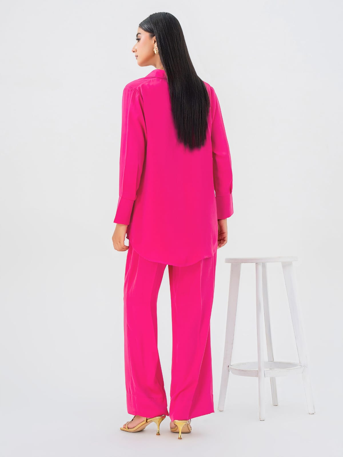 Collar Cuff Button Co-ords Set