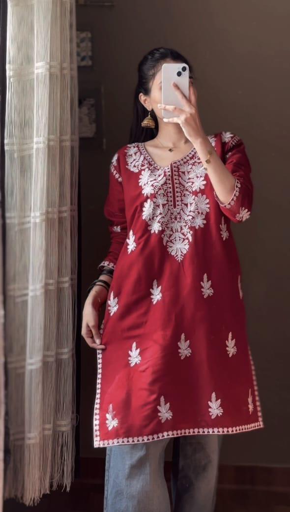Badam Embroided Indian Kurti