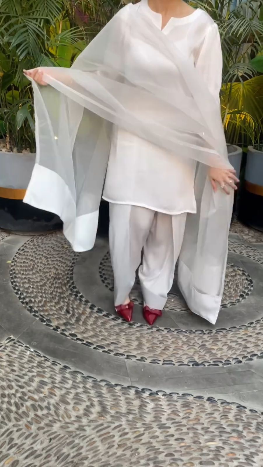 Badam White Farshi Shalwar Kameez