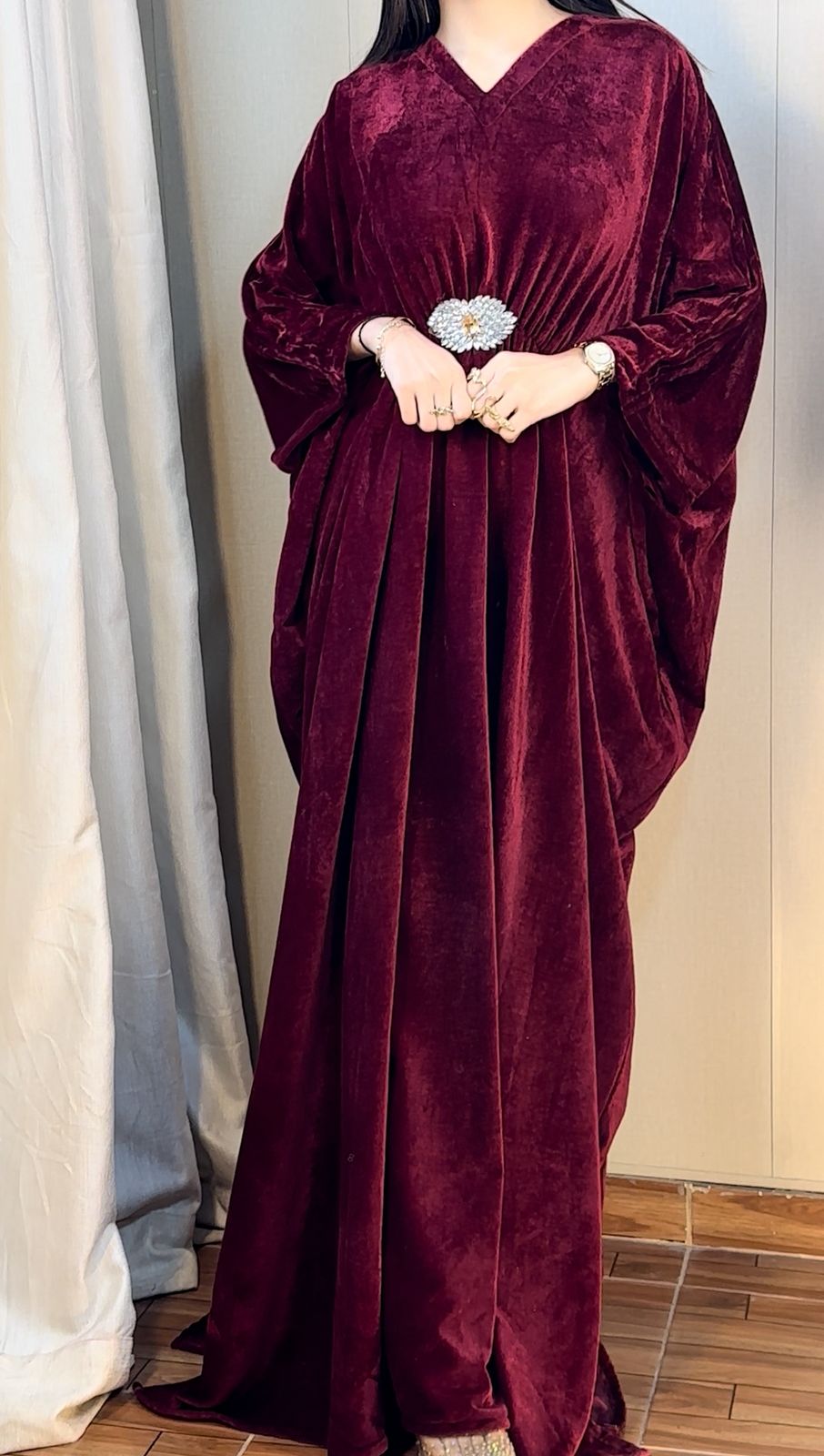 Luxury Velvet Kaftan – Elegant Flowing Evening Wear