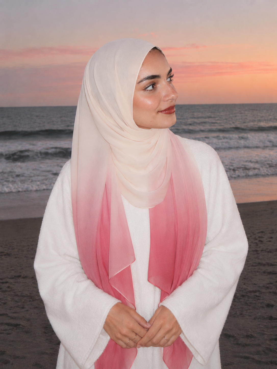 Ivory Bloom Georgette Hijab