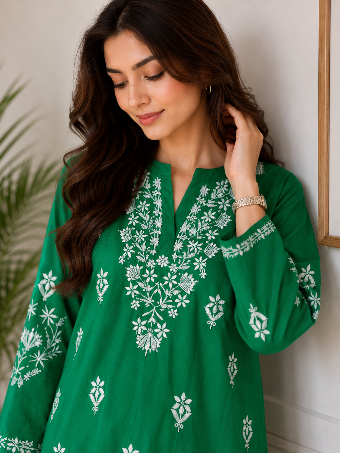 Badam Embroided Indian Kurti