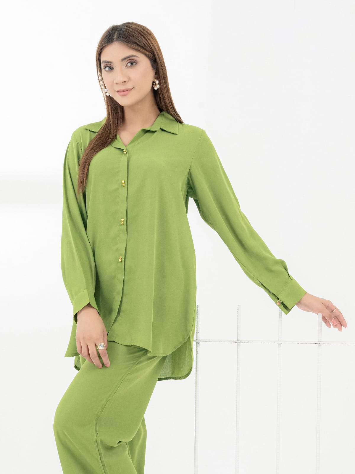 Collar Cuff Button Co-ords Set