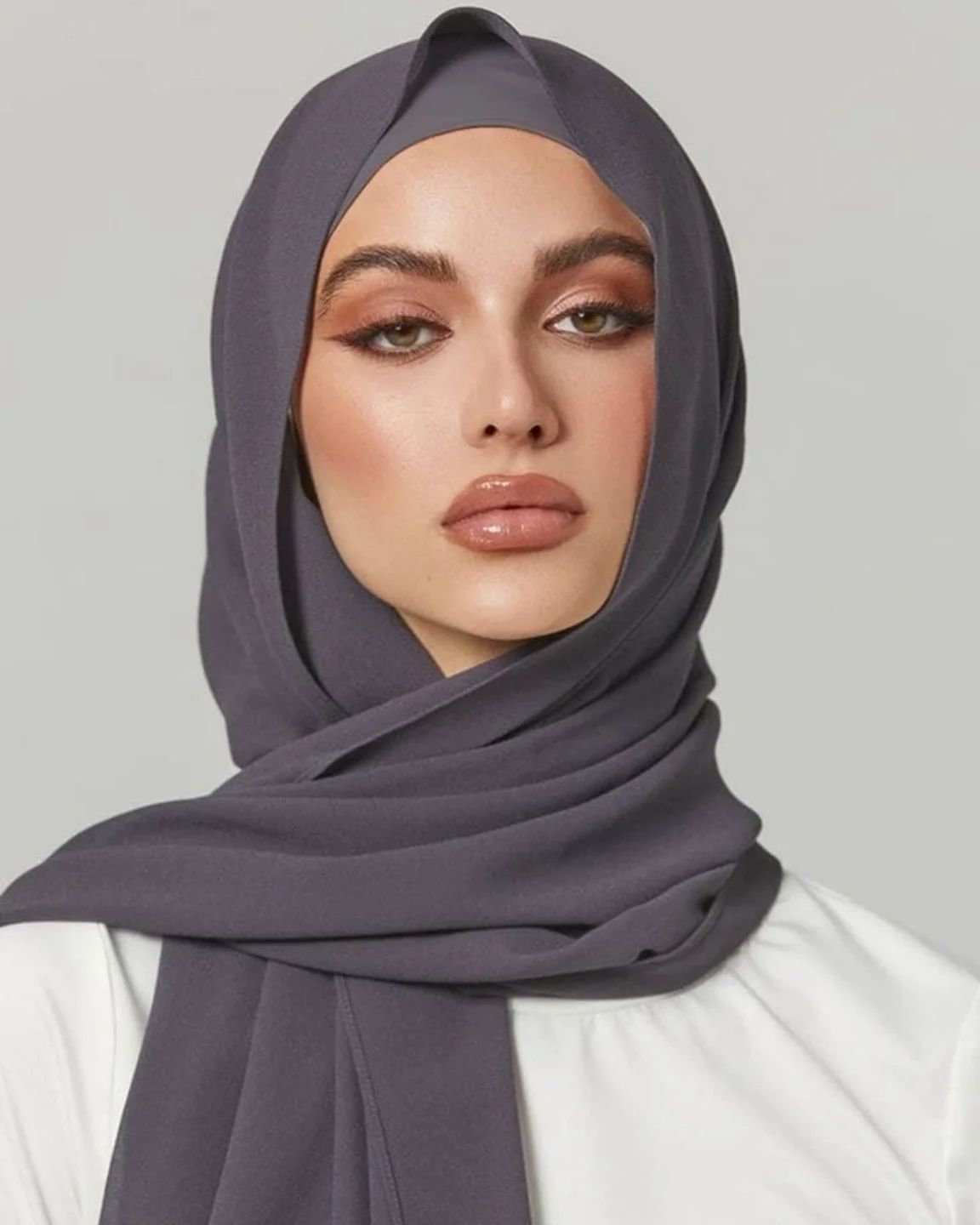Sleek Georgette Charcoal Gray Hijab