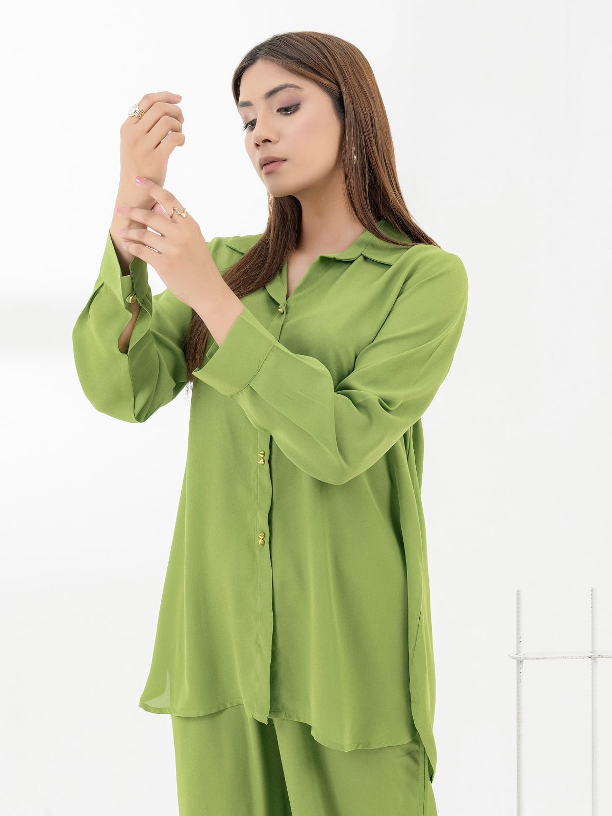 Collar Cuff Button Co-ords Set