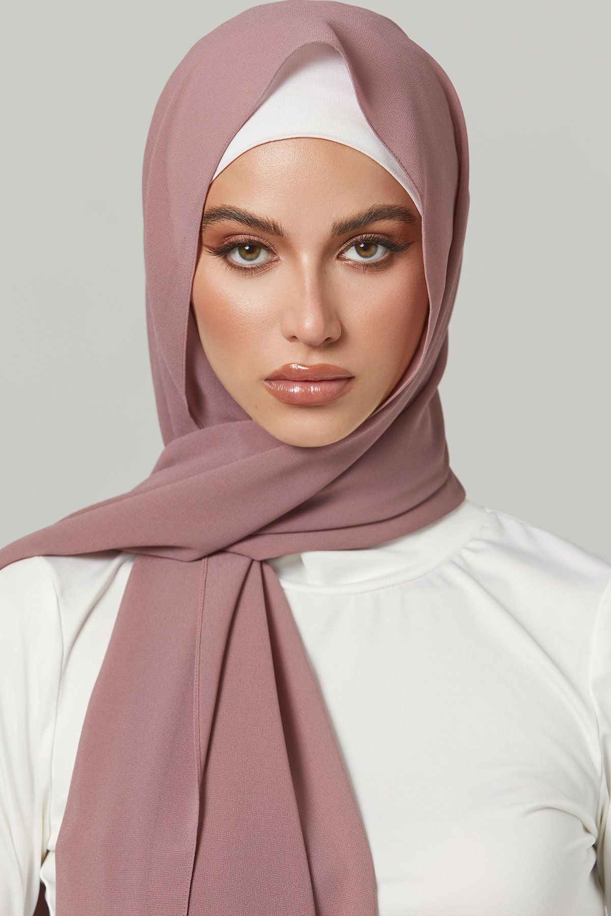 Sleek Georgette Rose Pink Hijab