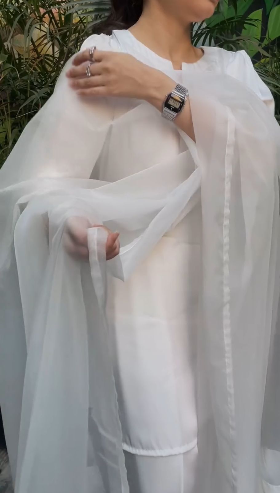 Badam White Farshi Shalwar Kameez