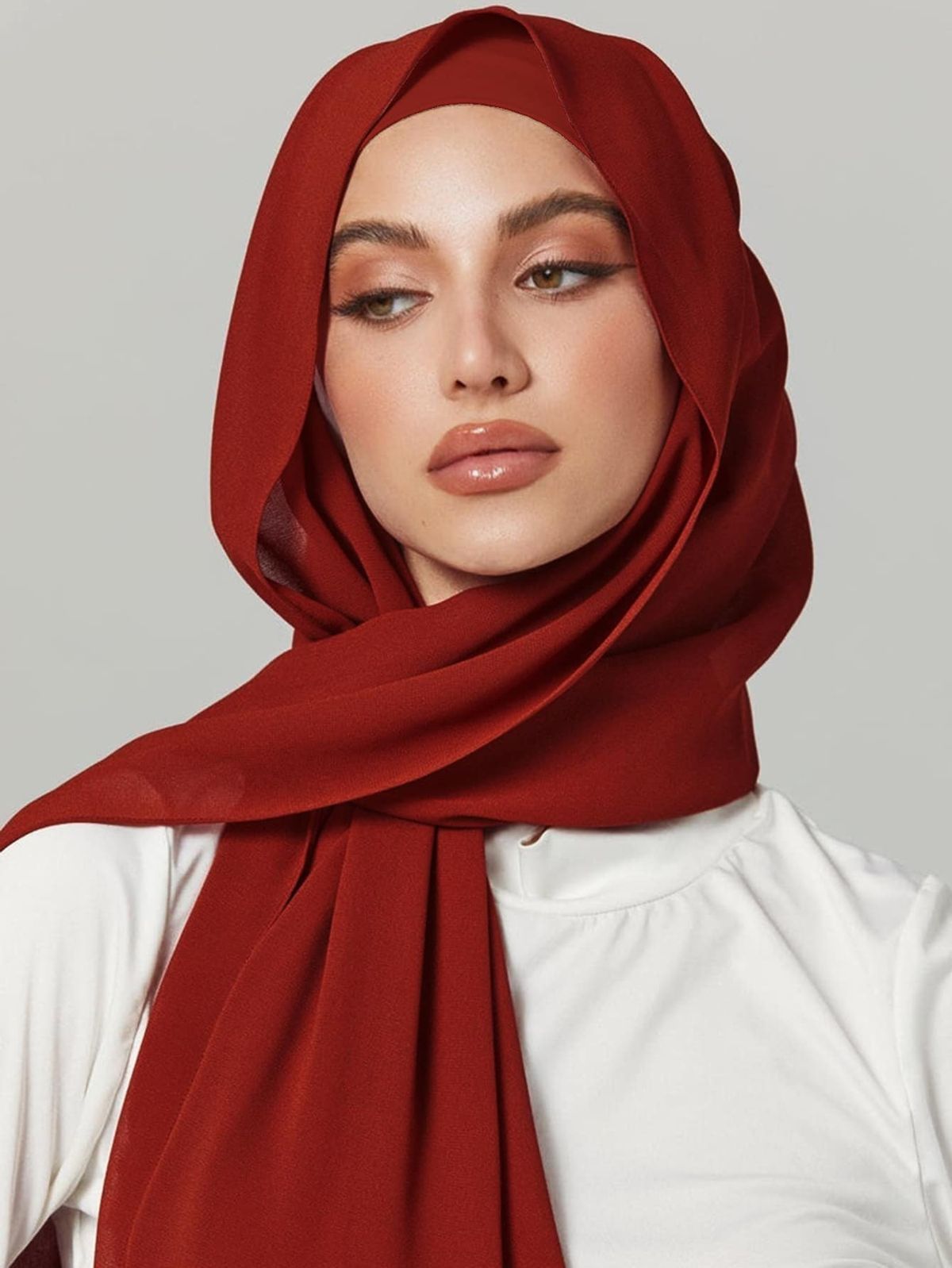 Sleek Georgette Crimson Red Hijab