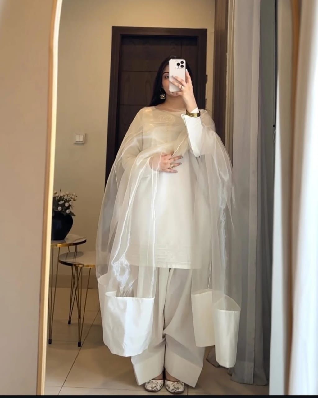 Badam White Farshi RawSilk