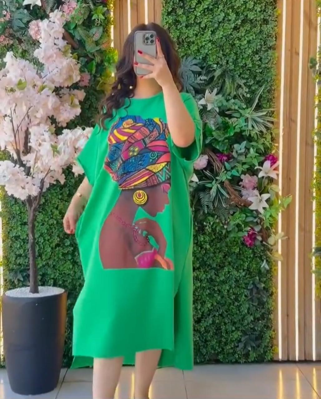 ELEGANT DROP SHOULDER PRINTED LONG TOP