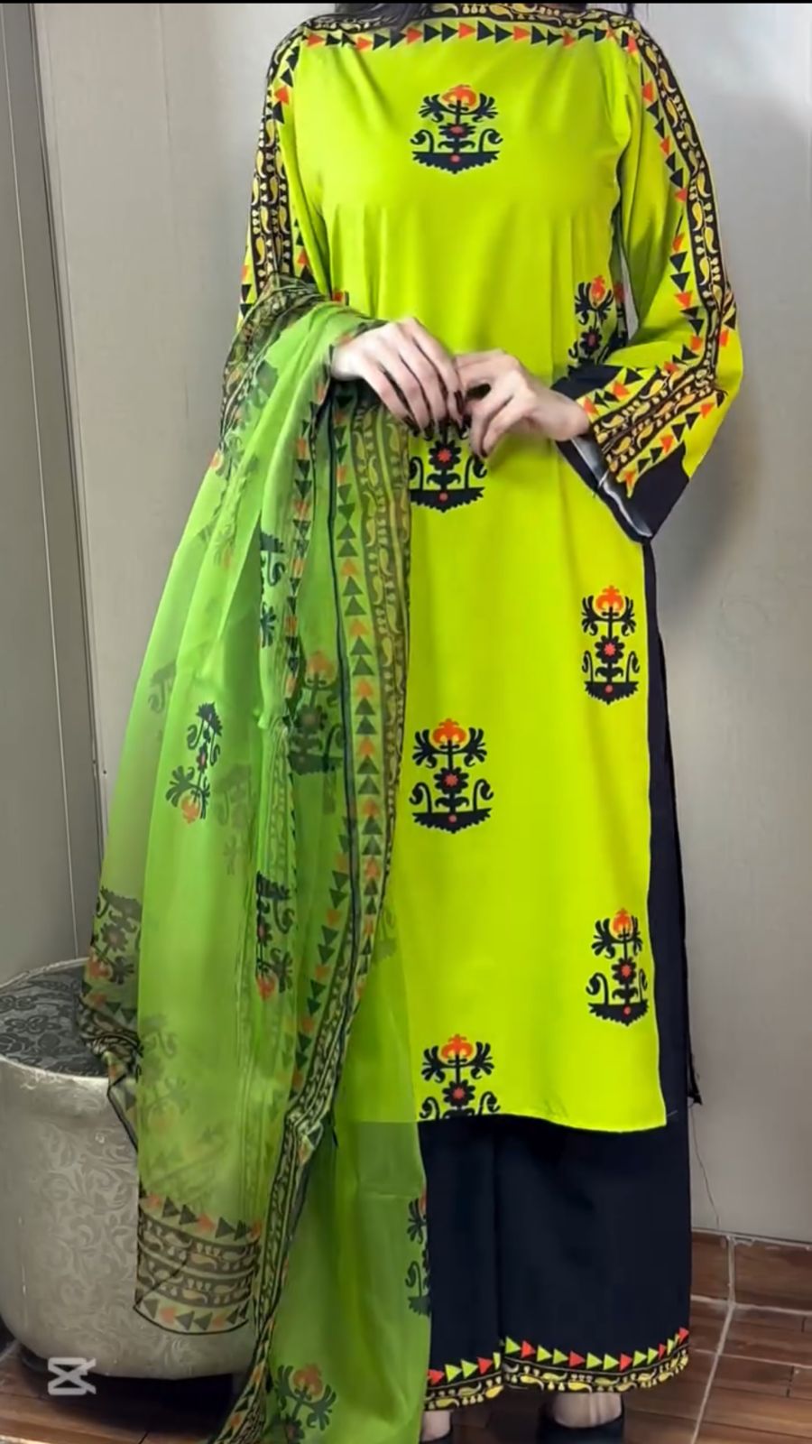 Zest Tribal 3-Piece Set – Neon Lime & Midnight Black