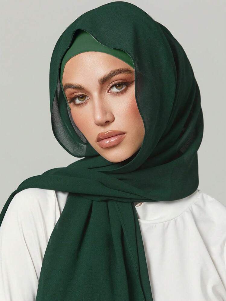 Sleek Georgette Forest Green Hijab