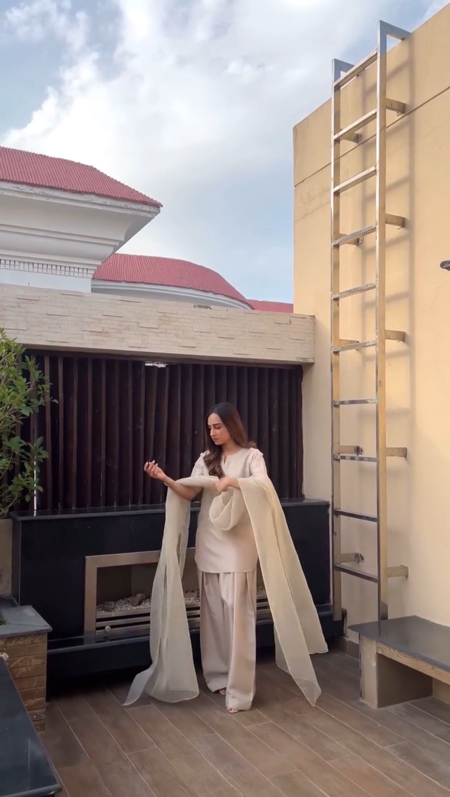 Badam Silver Farshi Shalwar Kameez