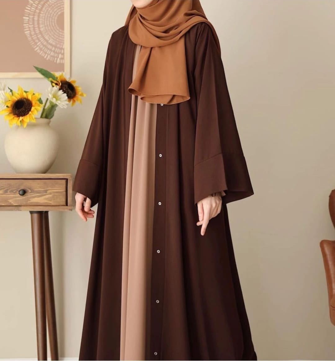 Chocolaty Abaya With Inner & Stoller