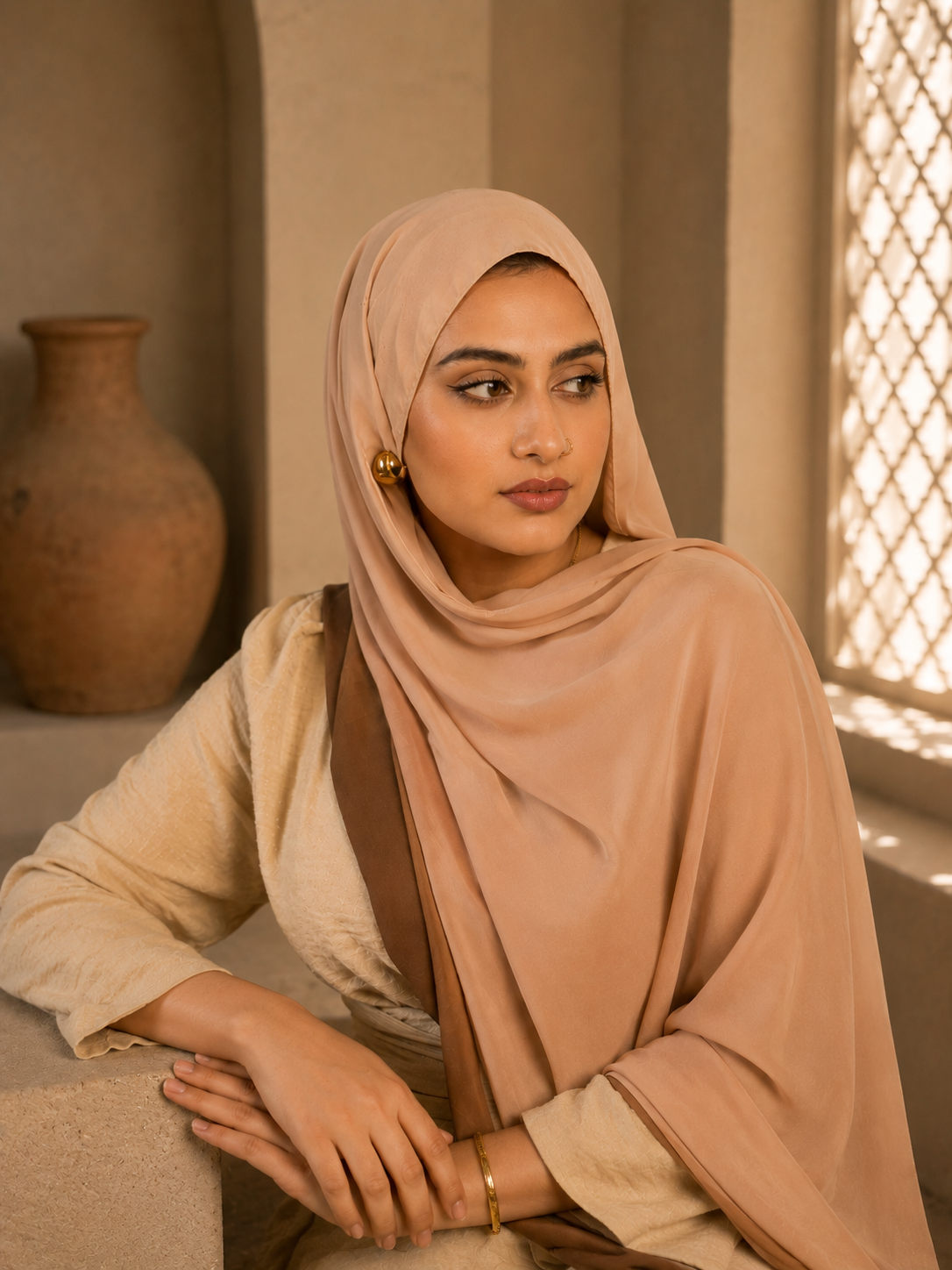 Vanilla Taupe Georgette Hijab