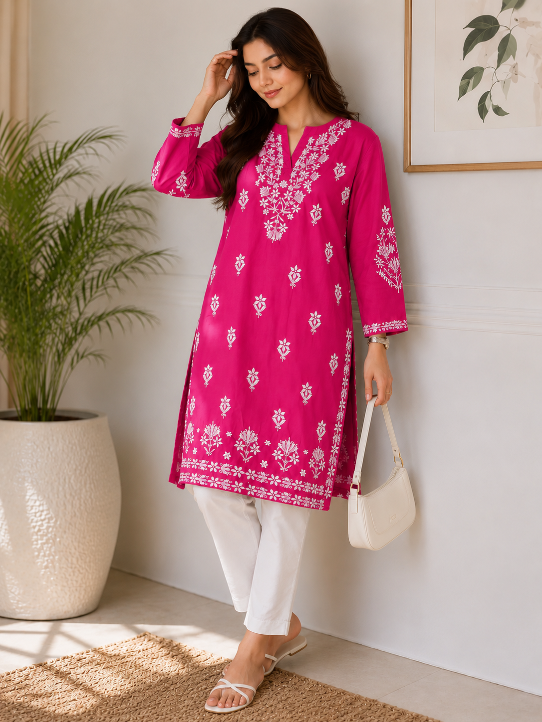 Badam Embroided Indian Kurti