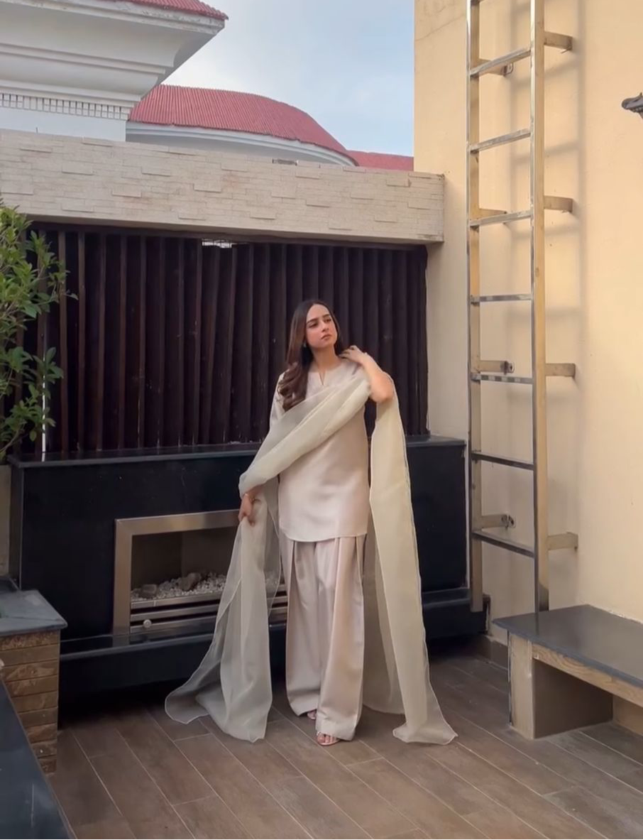 Badam Silver Farshi Shalwar Kameez