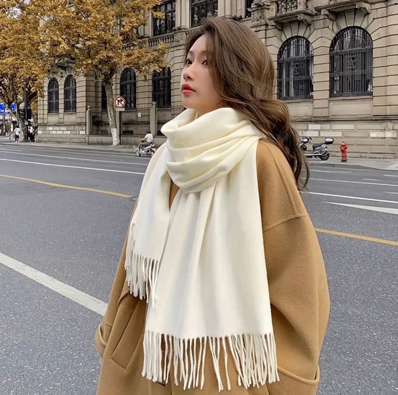 Luxury Winter Fleece Scarf – Oversized Shawl Wrap for Elegant Warmth