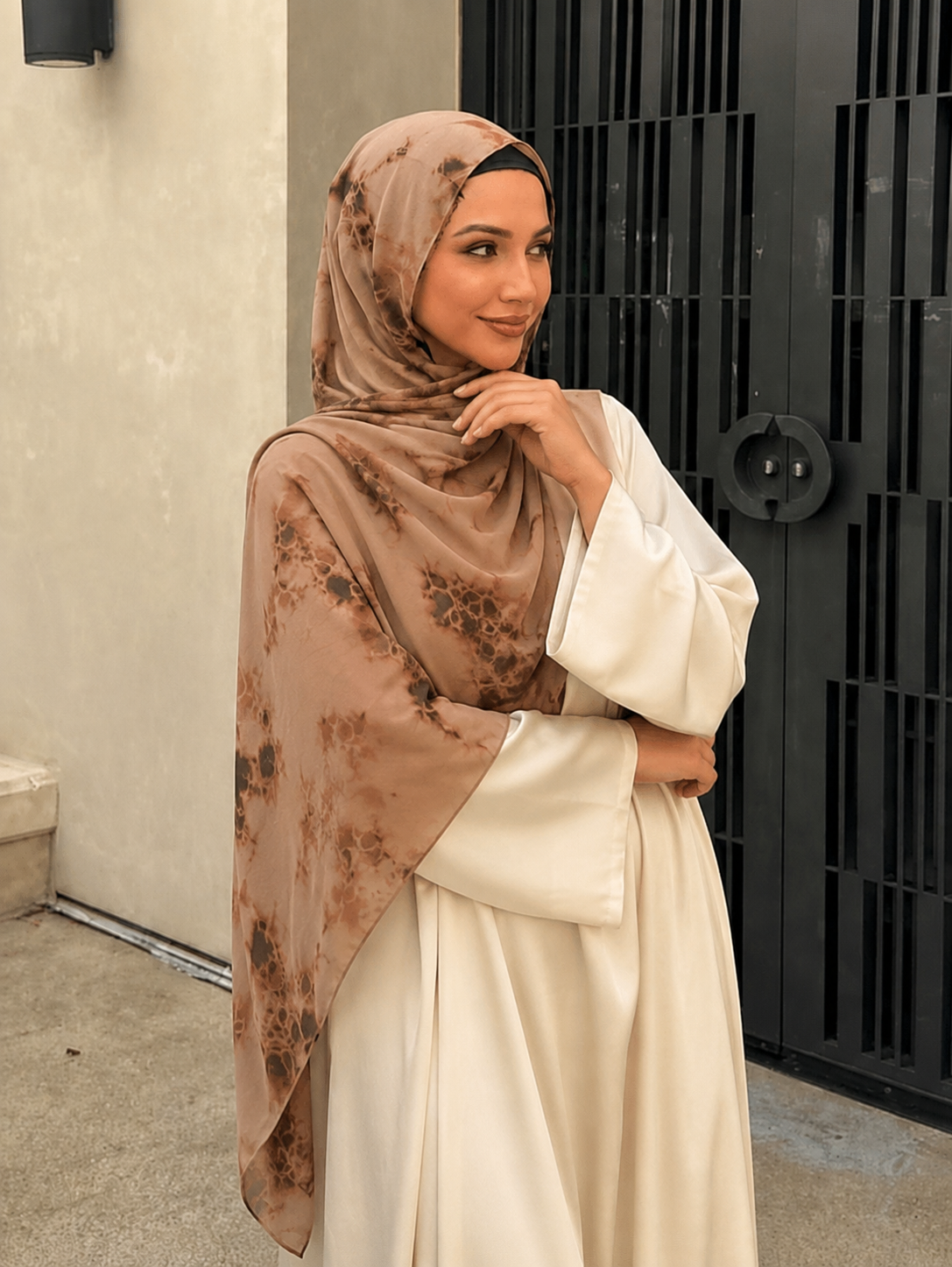 Caramel Bloom Georgette Hijab