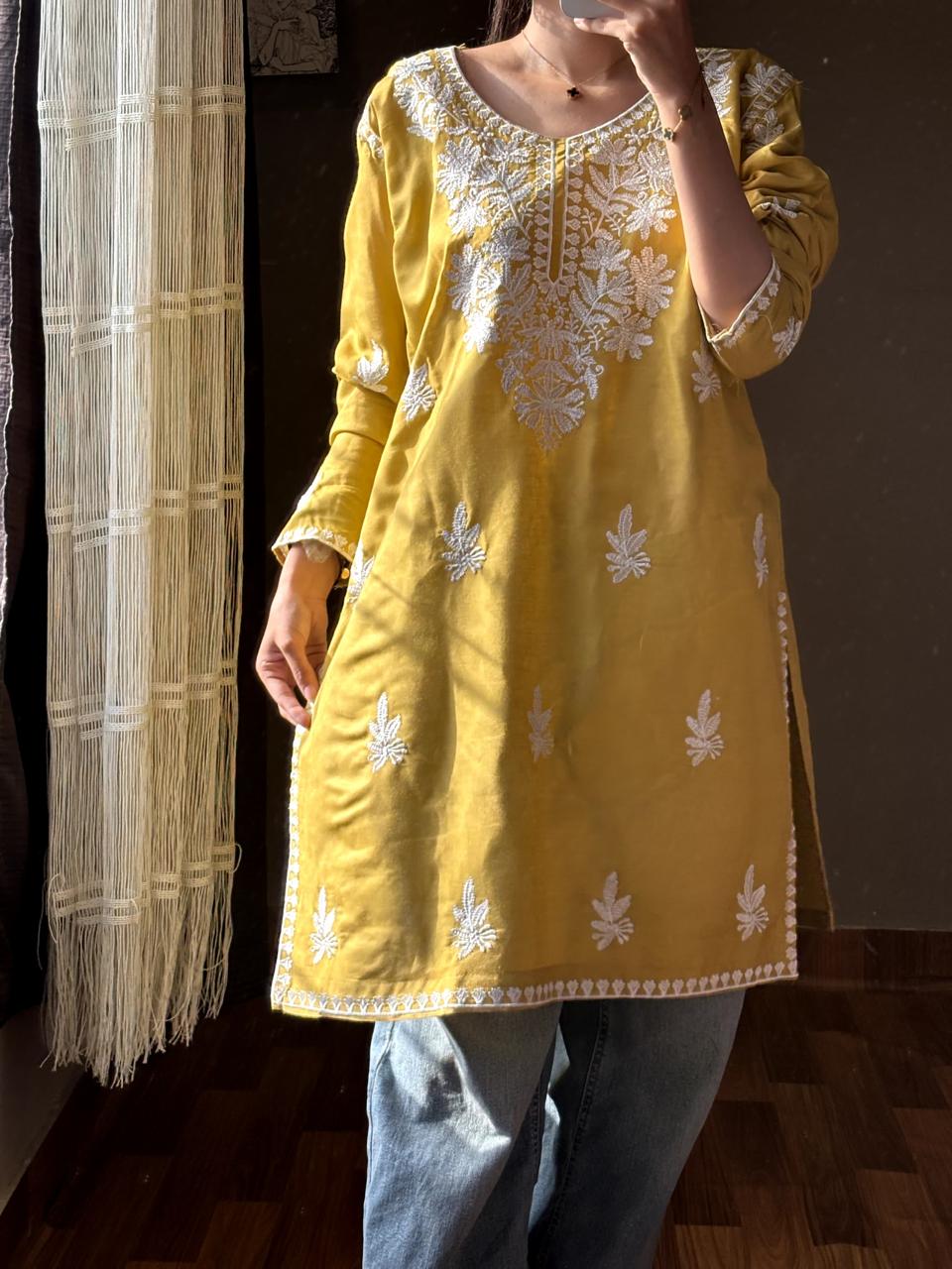 Badam Embroided Indian Kurti
