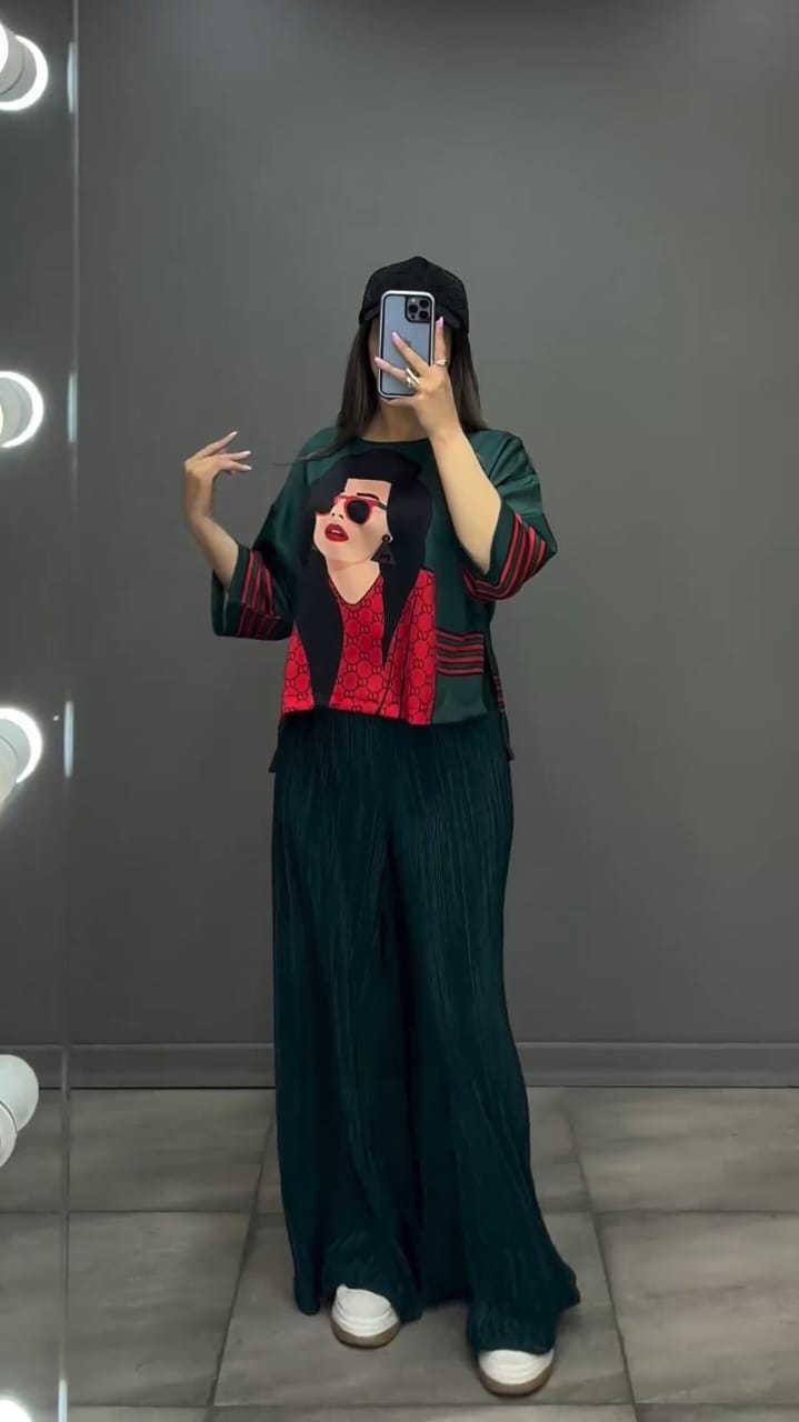 Luxury Silk Printed Co ord Set