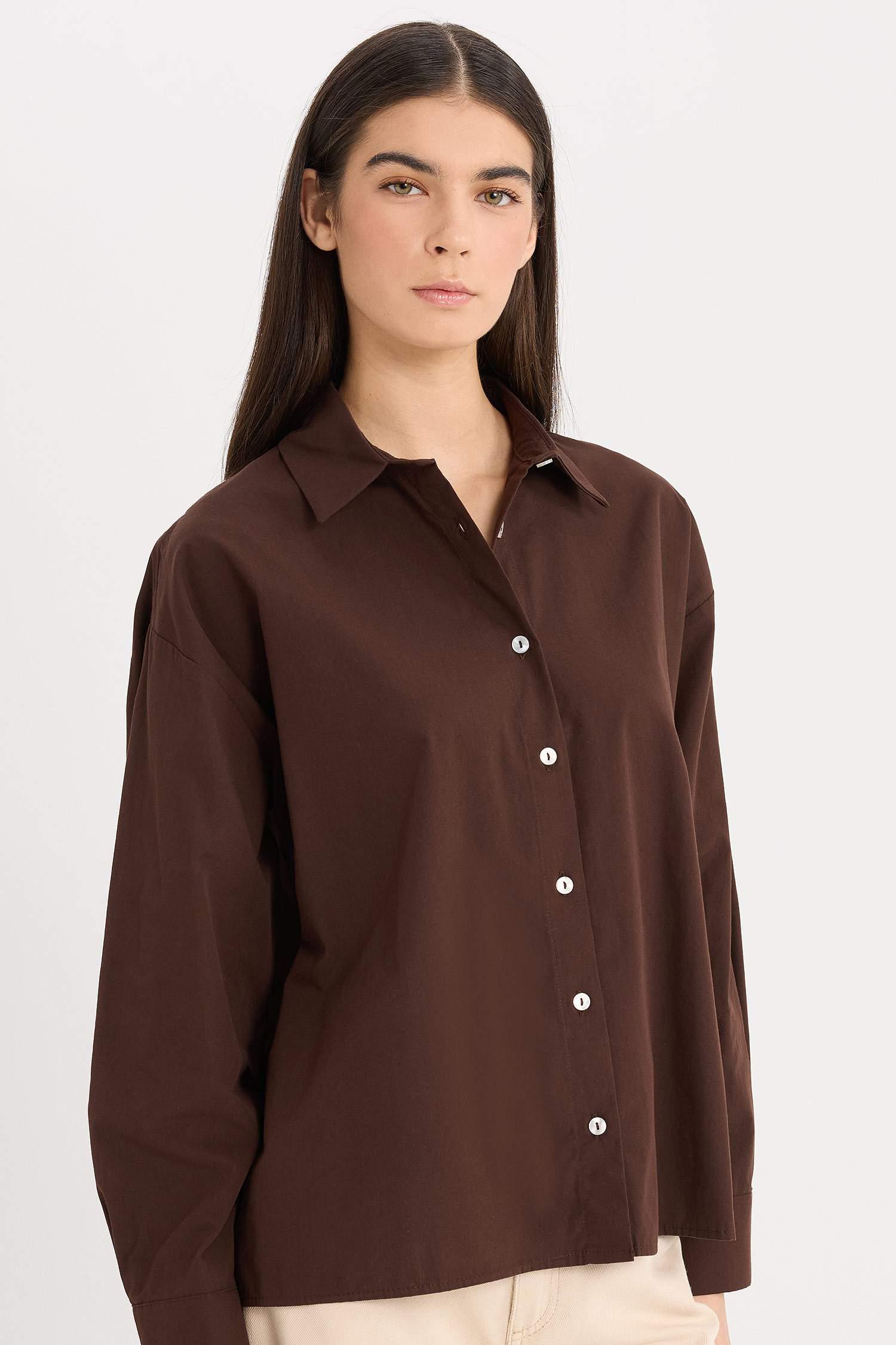 Brown Button Down Shirt