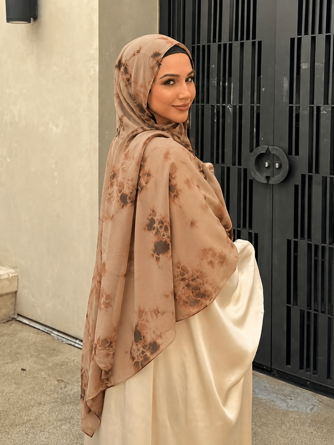 Caramel Bloom Georgette Hijab