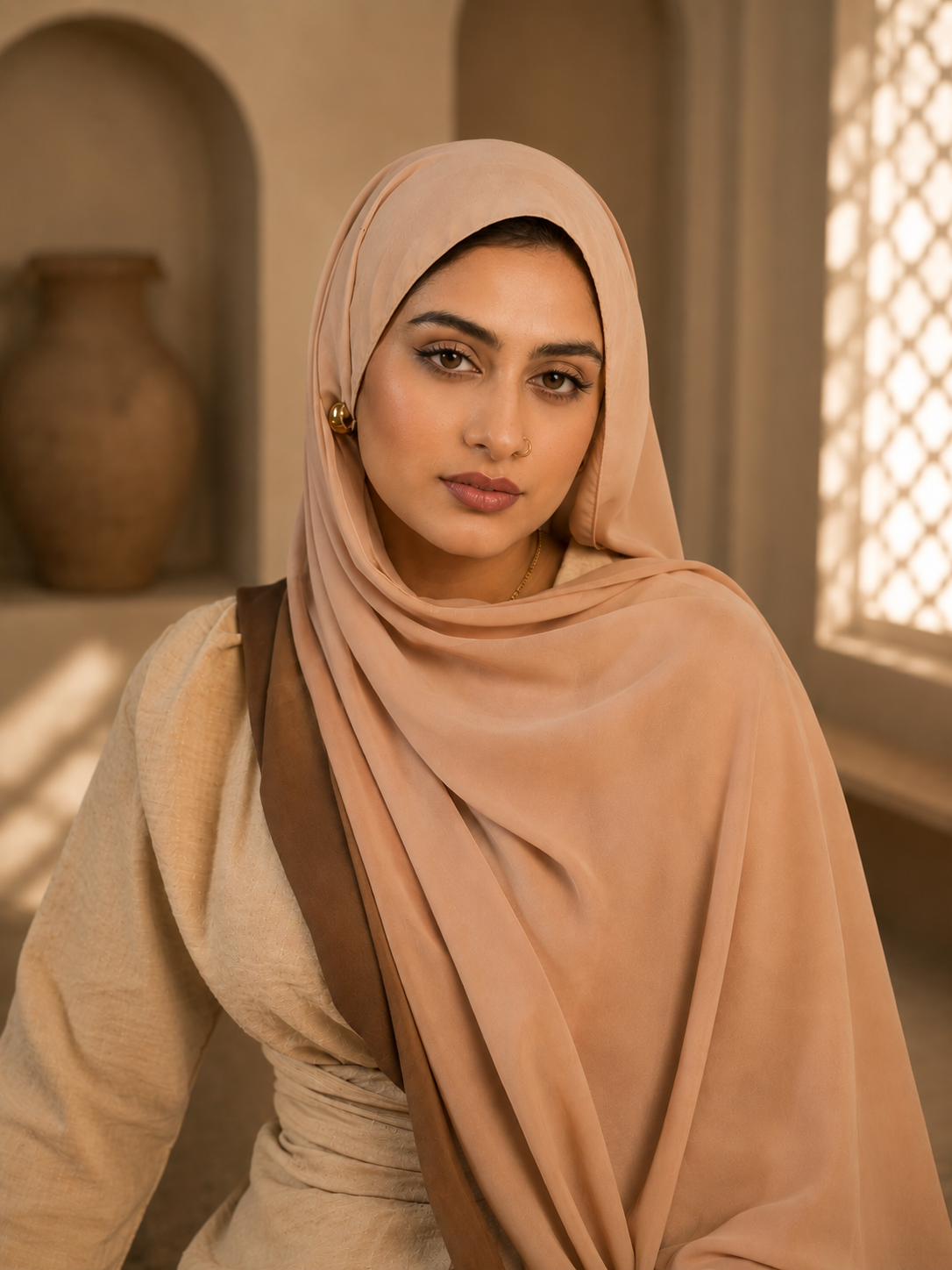 Vanilla Taupe Georgette Hijab