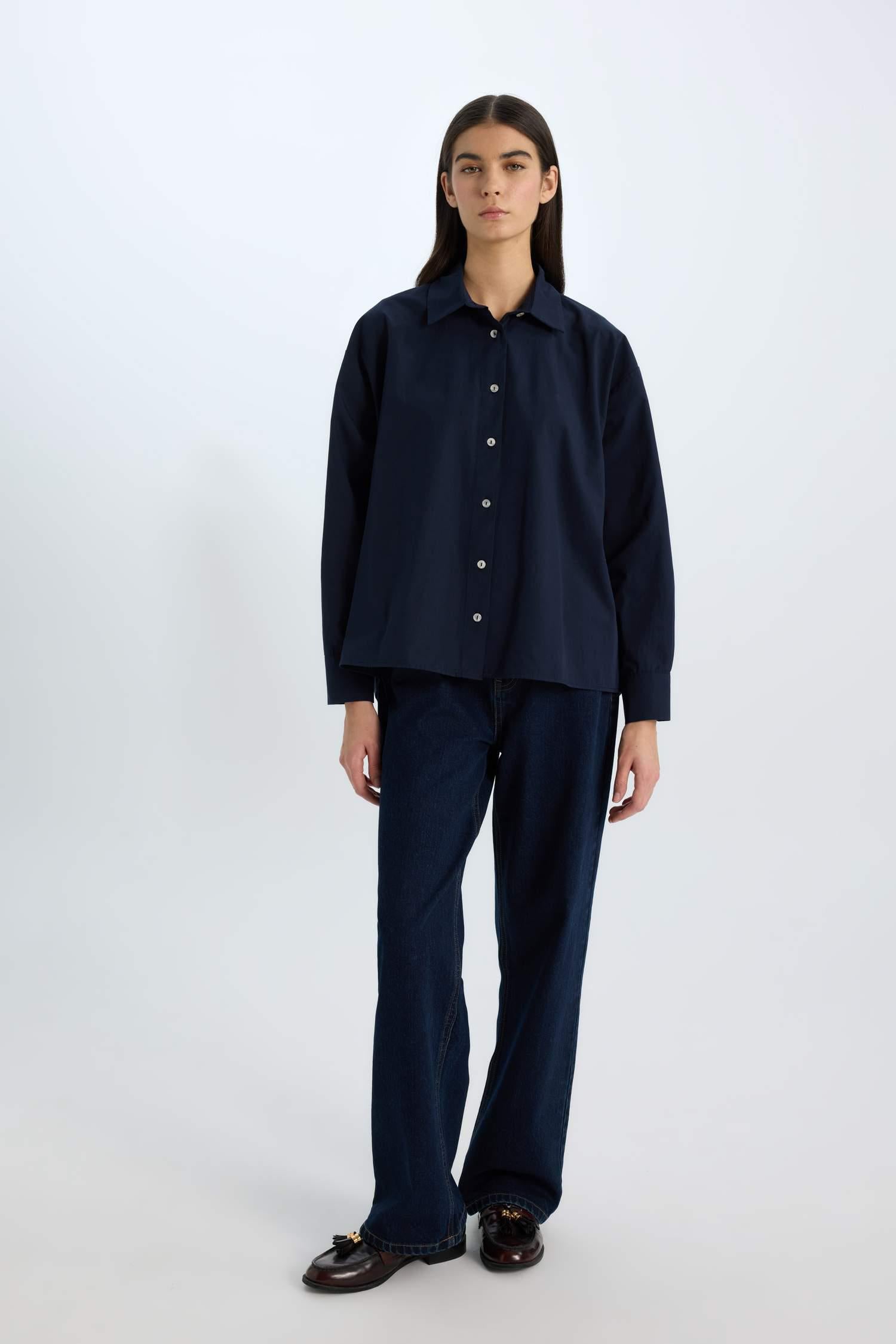 Navy Blue Button Down Shirt