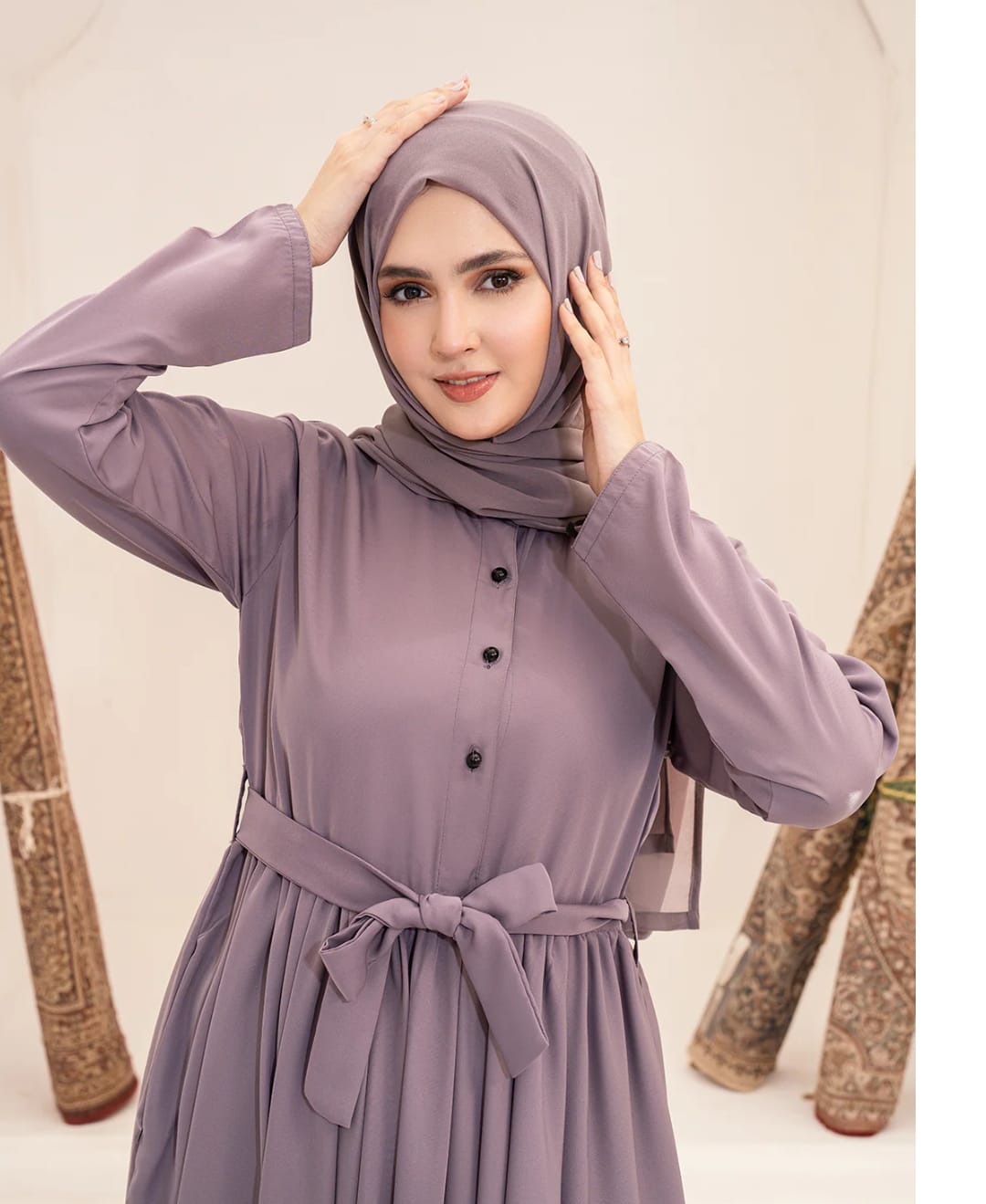 Raisin Purple Abaya With Stoller