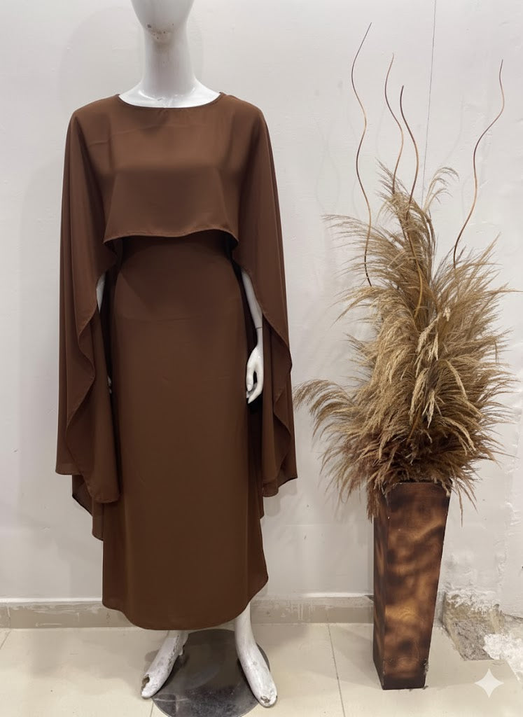 BADAM BROWN CAPE GOWN
