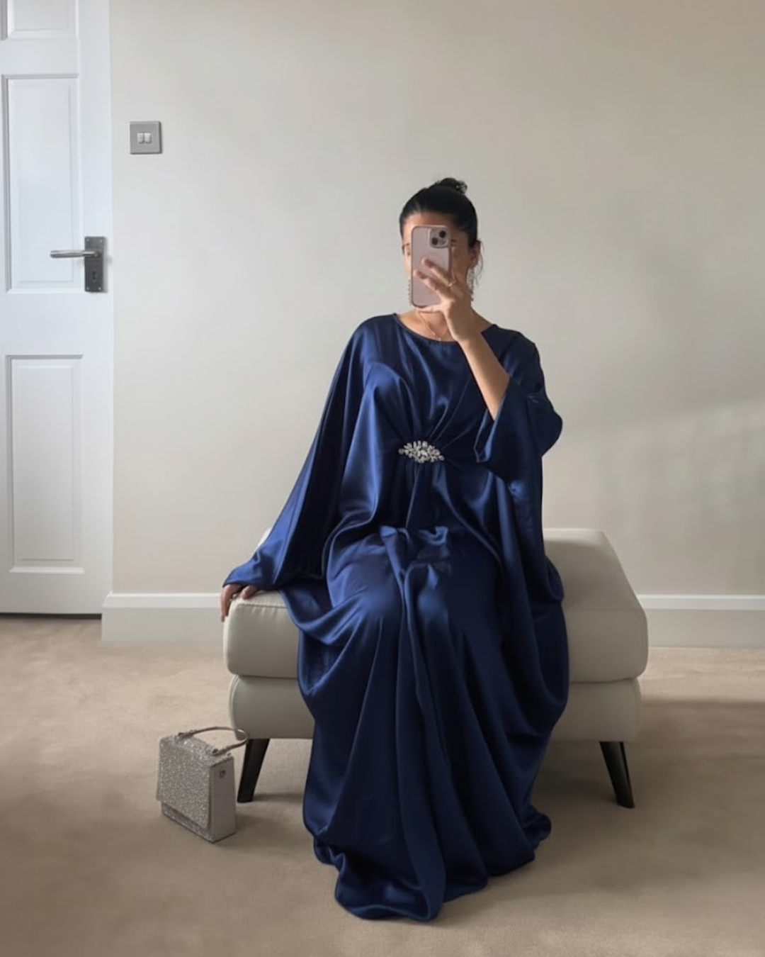 Emerald Silk Kaftan Gown