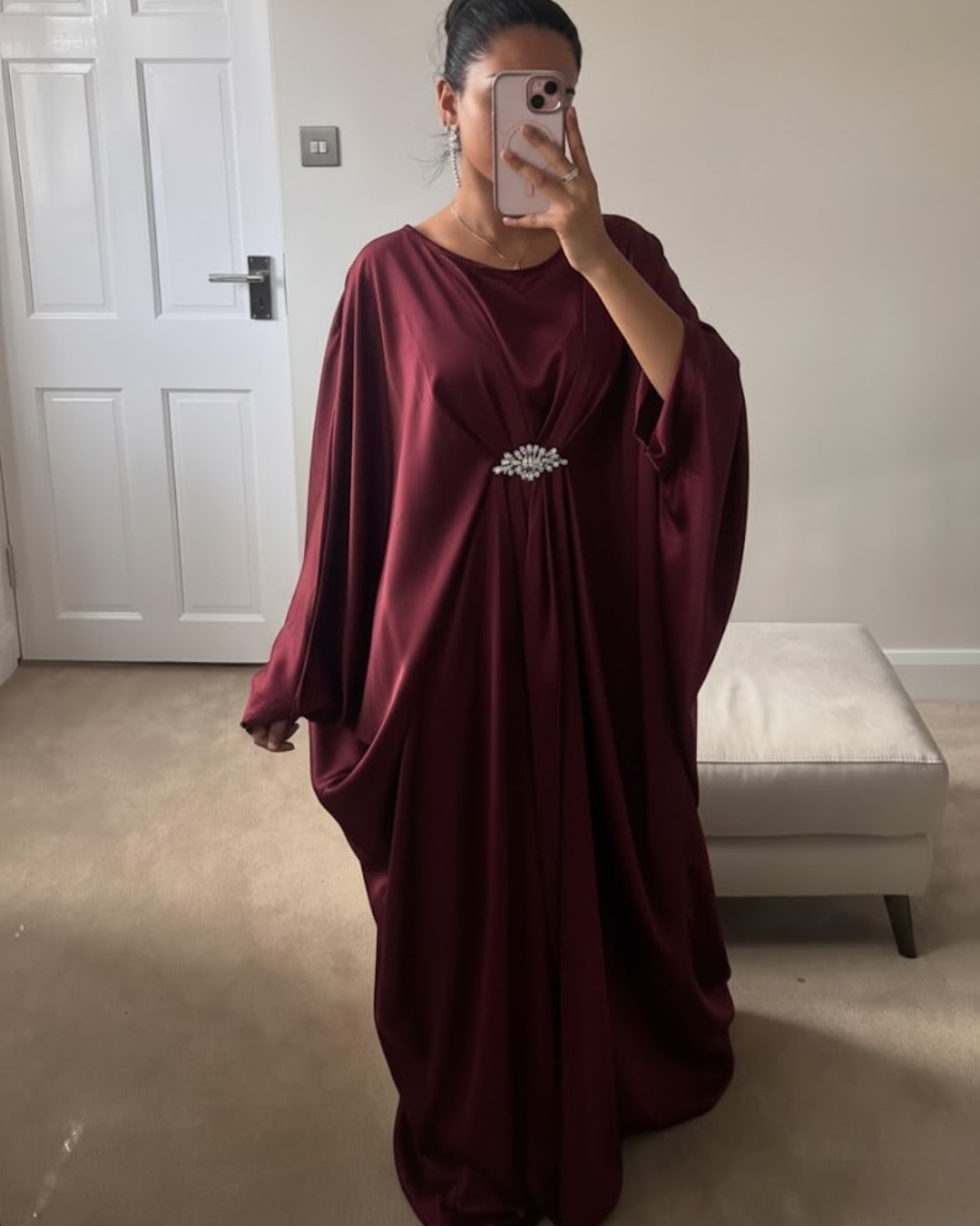 Emerald Silk Kaftan Gown