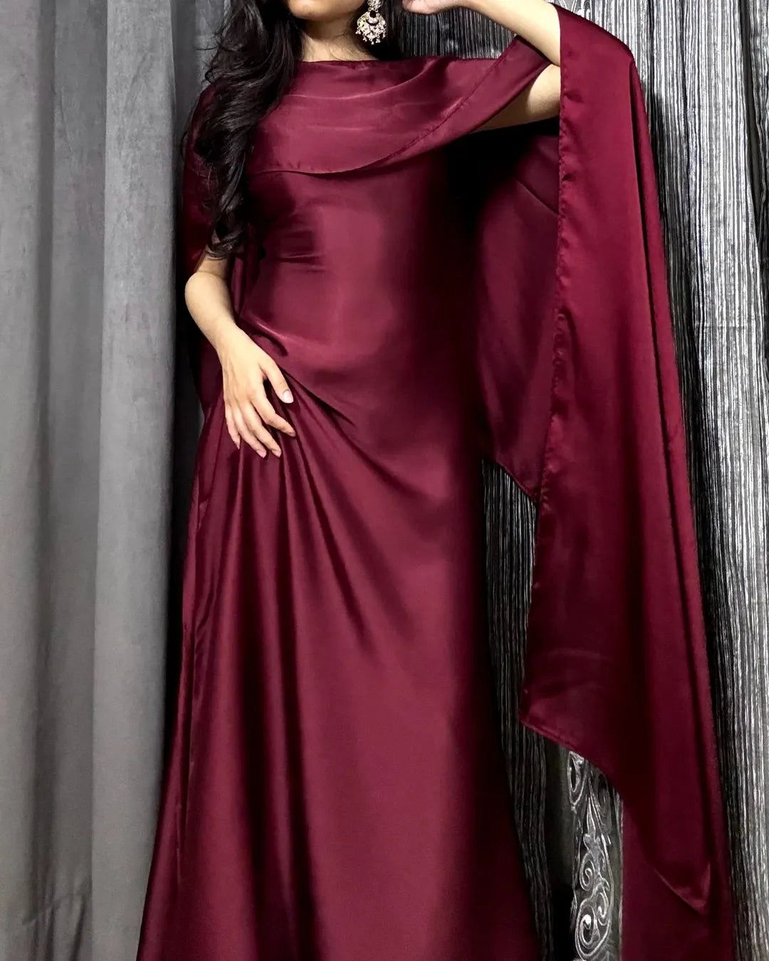 CRIMSON GRACE CAPE GOWN
