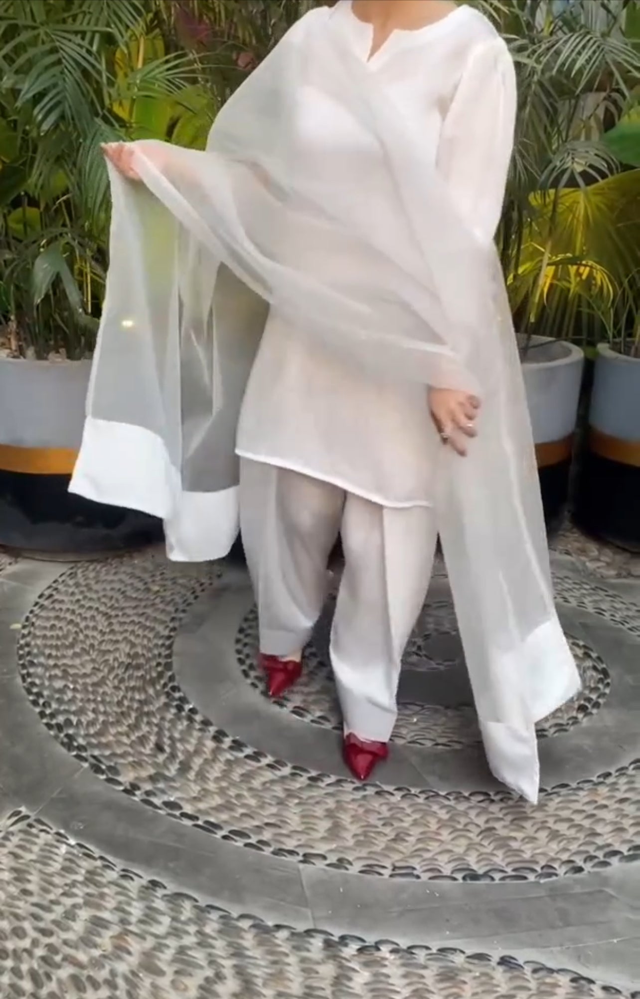 Badam White Farshi Shalwar Kameez