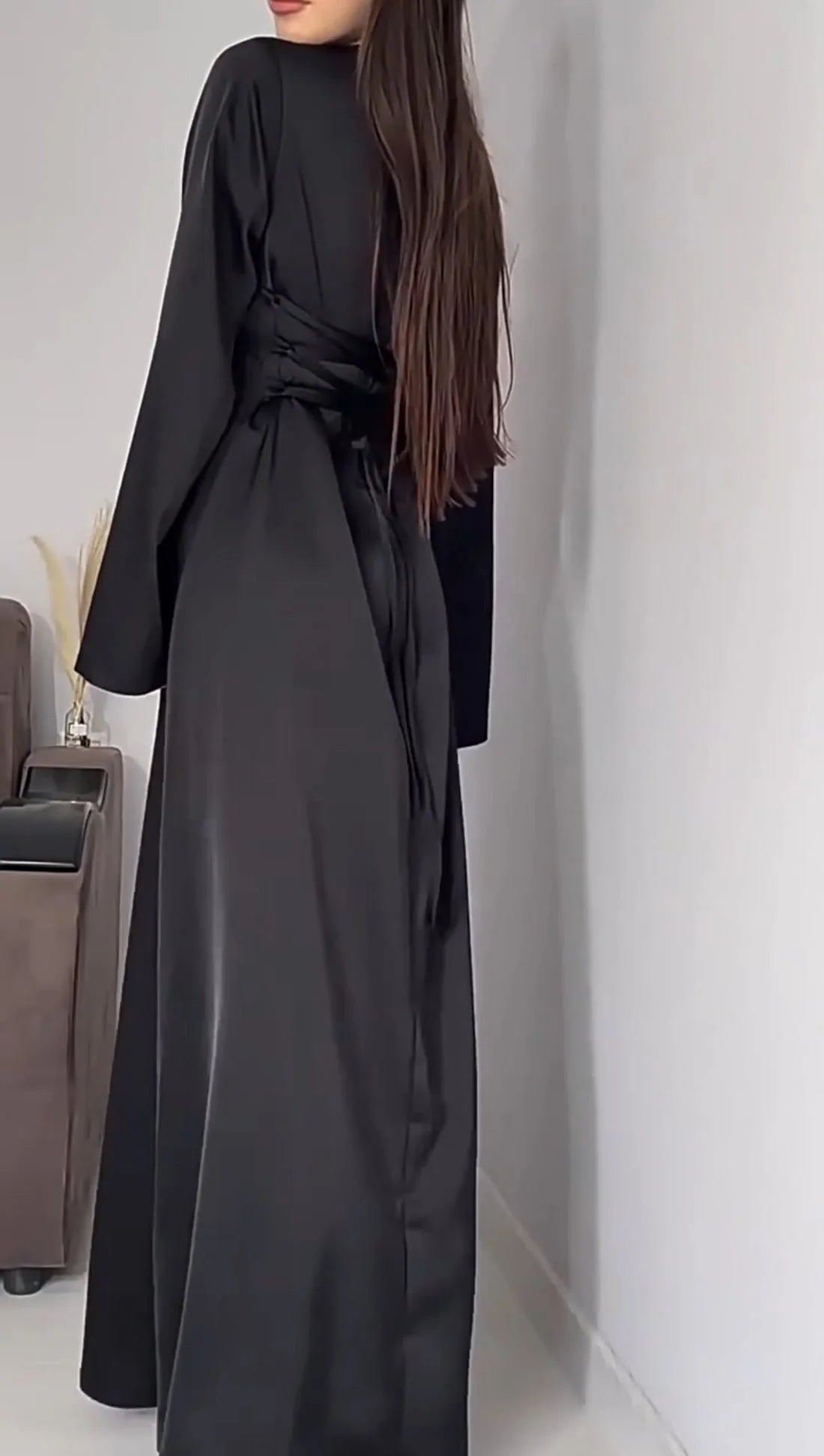 BLACK Silk Adjustable Bodycon Maxi Dress – Elegant Silky Fit with Custom Waist design