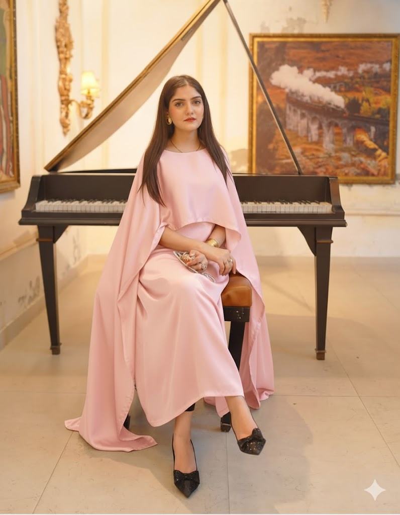 BADAM LIGHTPINK CAPE GOWN