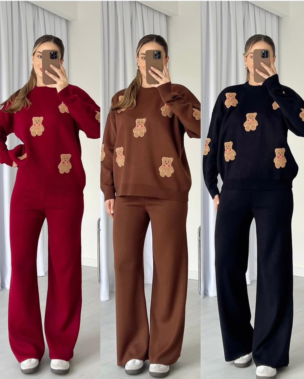 Brown Teddy Bear Fleece Winter Co-ord Set