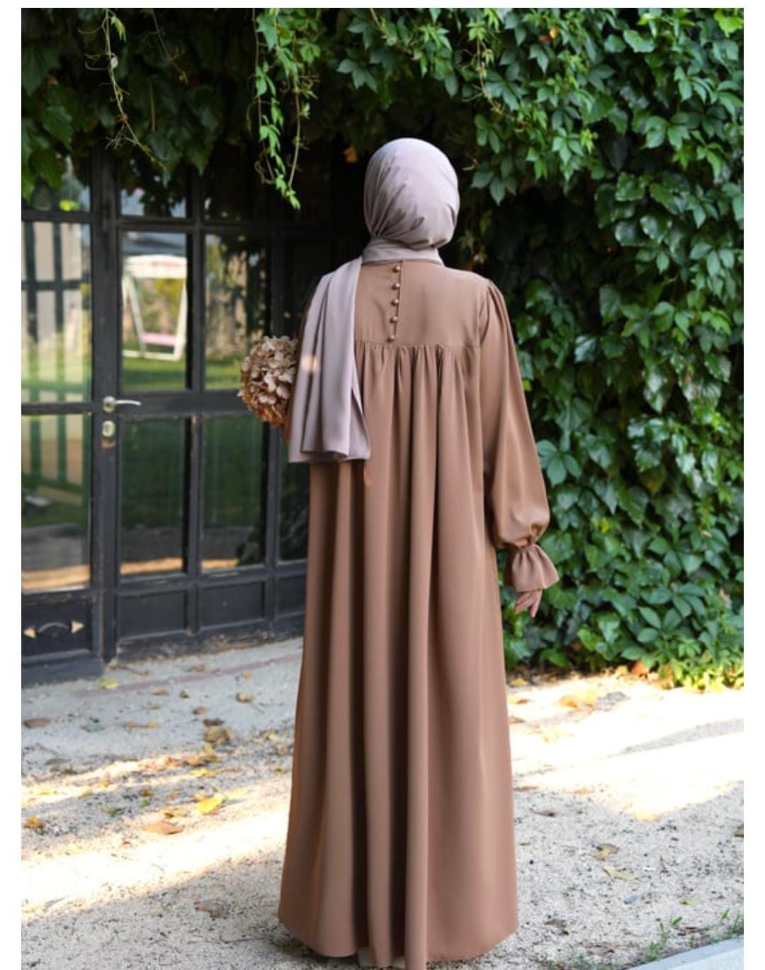 Amber Beige Abaya with stoller
